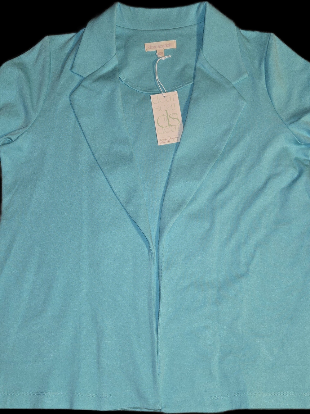 Dear Scarlett Aqua Magic 3/4 Sleeve Blazer Sz XL - Picture 5 of 8